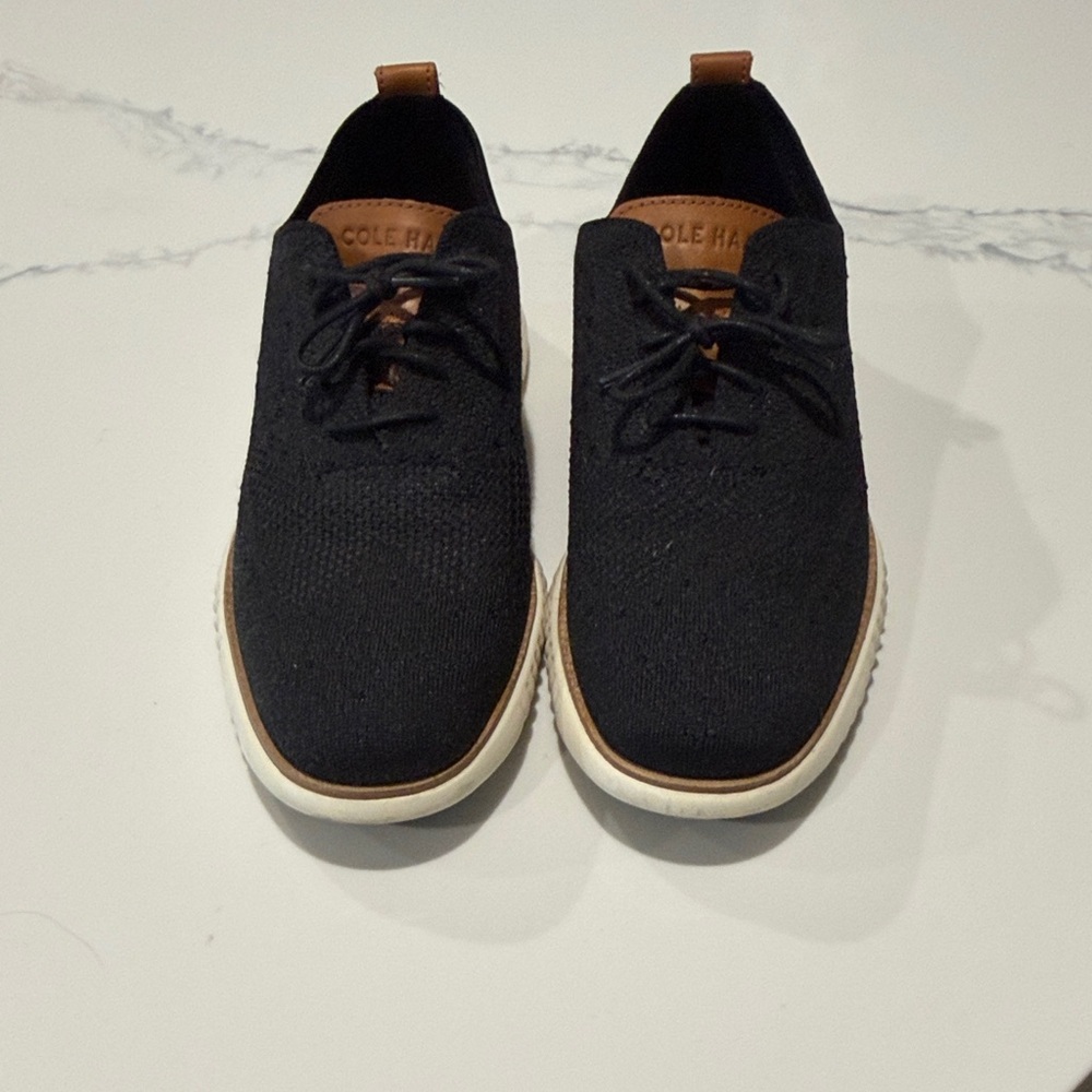Cole Haan Black Knit Men's Sneaker with Brown Accents
